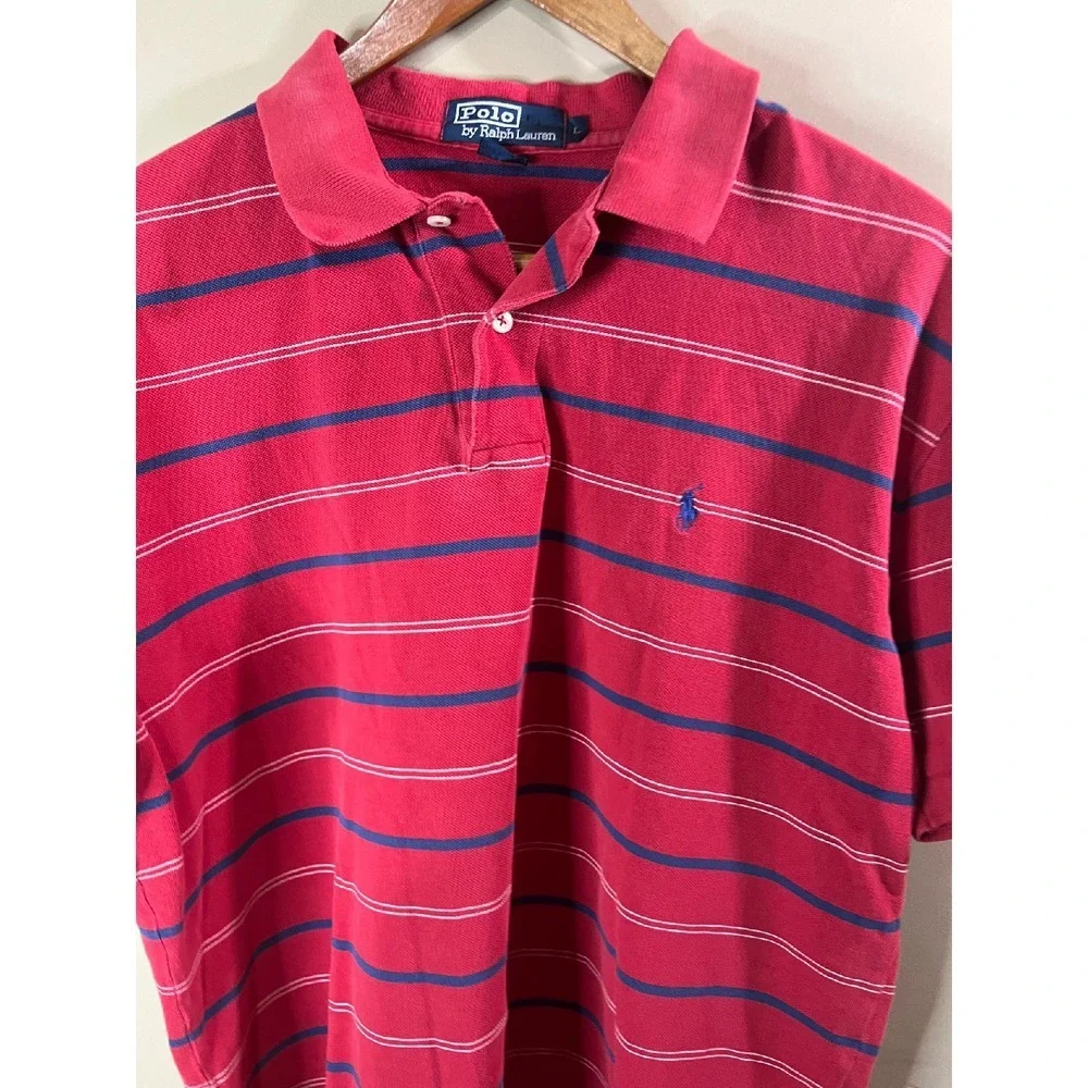 Polo Ralph Lauren Striped Polo Shirt Classic Fit Casual Top Mens Large‎